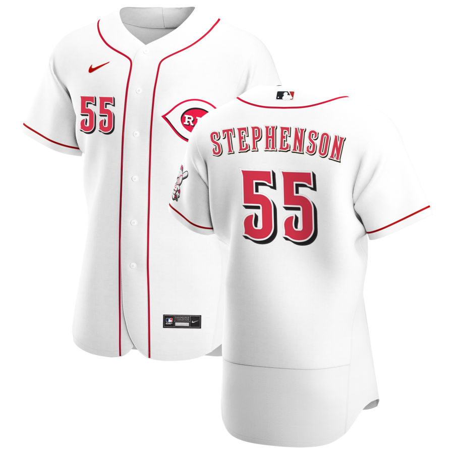 Cincinnati Reds #55 Robert Stephenson Men Nike White Home 2020 Authentic Player MLB Jersey